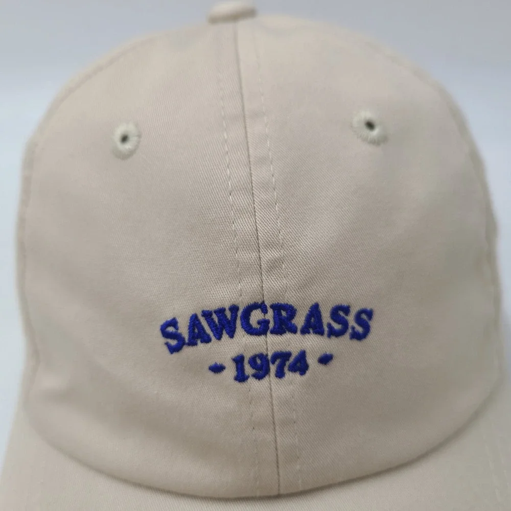 Sawgrass Country Club Hat Adjustable American Needle Beige Blue Golf Course Men